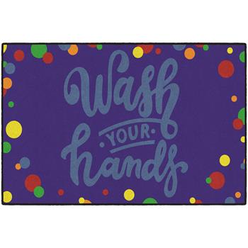 Flagship Carpets Wash Your Hands Classroom Rug, 4&#39; x 6&#39;, Multi-Colored