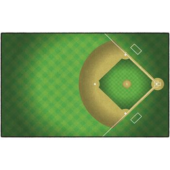 Flagship Carpets Baseball Field Activity Rug,, 5&#39; x 8&#39;, Multi-Colored