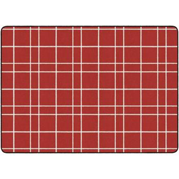 Flagship Carpets Farmhouse Collection, Red Check Classroom Rug, 6&#39; x 8&#39; 4&quot;, Red/White