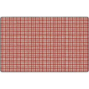 Flagship Carpets Farmhouse Collection, Watercolor Gingham Rug, 7&#39; 6&quot; x 12&#39;, Red