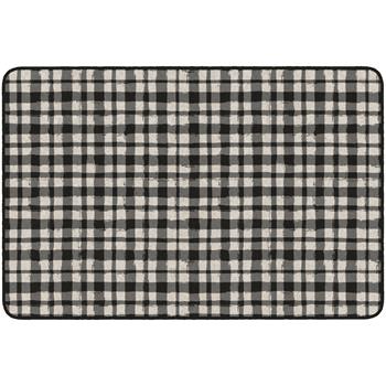 Flagship Carpets Farmhouse Collection, Watercolor Gingham Rug, 4&#39; x 6&#39;, Black