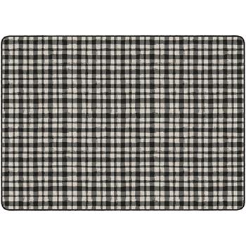 Flagship Carpets Farmhouse Collection, Watercolor Gingham Rug, 6&#39; x 8&#39; 4&quot;, Black