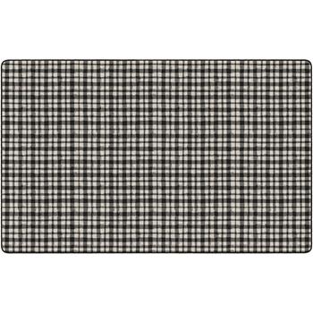 Flagship Carpets Farmhouse Collection, Watercolor Gingham Rug, 7&#39; 6&quot; x 12&#39;, Black