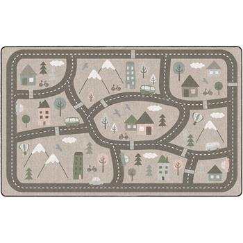 Flagship Carpets Silly Streets Neutral Rug, 6&#39; x 8&#39;4&quot;, Warm Neutral Color Tones