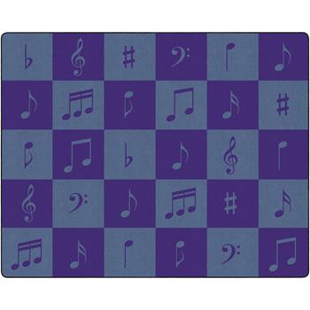 Flagship Carpets Music Education, Music Note Seating Rug, 10&#39; 6&quot; x 13&#39; 2&quot;, Multi-Colored Blue