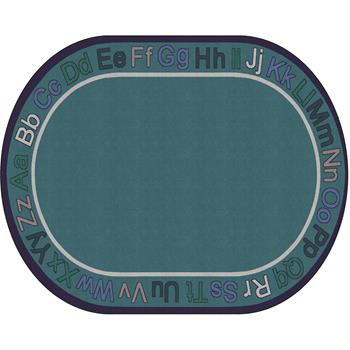 Flagship Carpets Know Your ABC&#39;s Classroom Rug, 10&#39; x 6&quot; x 13&#39; 2&quot;, Cool Tones, Oval