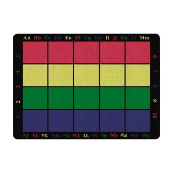 Flagship Carpets Printed Learning Grid Rug, Primary, Rectangle, Seats 20 Children, 5&#39; 10&quot; x 8&#39; 4&quot;