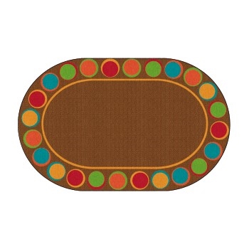Flagship Carpets Printed Seating Rug, Muted, Oval, 7&#39; 6&quot; x 12&#39;