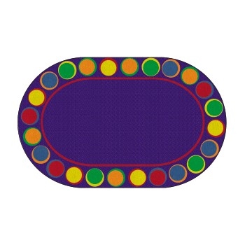 Flagship Carpets Printed Seating Rug, Primary, Oval, 7&#39; 6&quot; x 12&#39;