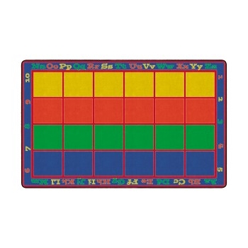 Flagship Carpets Printed Seating Rug with Alphabet Border, Primary, Rectangle, Seats 24 Children, 7&#39; 6&quot; x 12&#39;