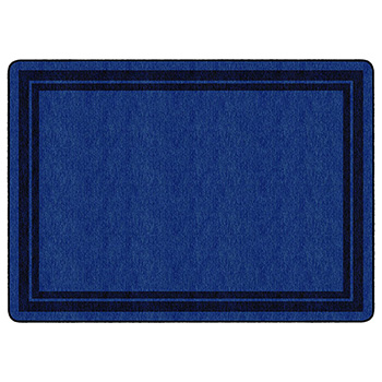 Flagship Carpets Double Border Blue (Dark Border), Classroom or Office Rug, 6&#39;x8&#39;4&quot;, Rectangle