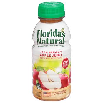 Florida&#39;s Natural 100% Premium Apple Juice, 10oz, 24 Bottles/Case