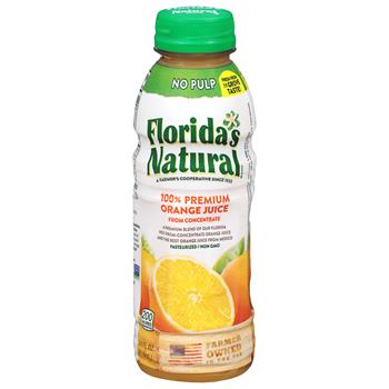 Florida&#39;s Natural 100% Premium Orange Juice, 14oz, 12 Bottles/Case