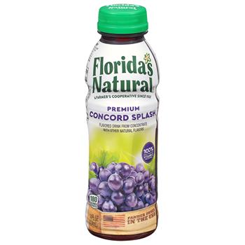 Florida&#39;s Natural Premium Concord Grape Splash, 14oz, 12 Bottles/Case