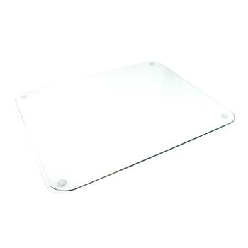 Floortex Desktex Glaciermat Glass Desk Pad, 24 in L x 19 in W, Tempered Glass, Clear