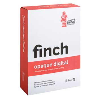 Finch Opaque Digital Cover Stock, 96 Bright, 80 lb, 8.5&quot; x 11&quot;, White, 500 Sheets/Ream, 4 Reams/Carton