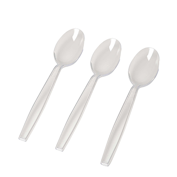 Fineline Spoons, Extra Heavy Weight, Plastic, Clear, 1000 Spoons/Case