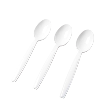 Fineline Spoons, Extra Heavy  Weight, Plastic, White, 1000 Spoons/Case