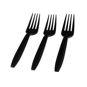 Fineline&#174; Extra Heavy Cutlery-Forks, Black, 1000/CS