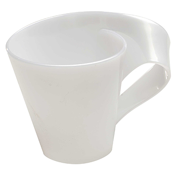 Fineline Tiny Tonics Coffee Mug, 2.7 oz, Plastic, White, 64/Case