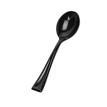 Fineline Tiny Tasters Spoons, Plastic, 4&quot; L, Black, 960 Spoons/Case