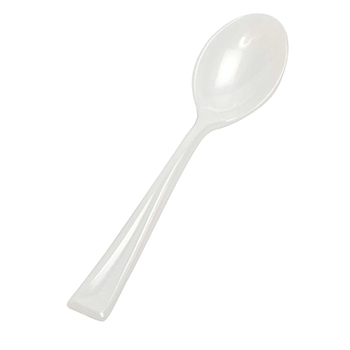 Fineline Tiny Tasters Spoons, Plastic, 4&quot; L, White, 960 Spoons/Case