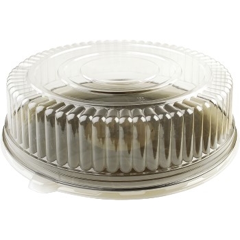 Chef&#39;s Supply Platter Pleasers Cater Tray Lid, Plastic, Round, 16&quot; Dia, Clear, 25/Pack