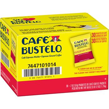 Caf&#233; Bustelo Coffee, Espresso, 2oz Fraction Pack, 30/Carton
