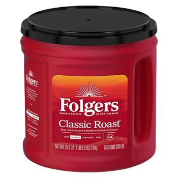 Folgers&#174; Ground Coffee, Classic Roast, 25.9 oz. Canister