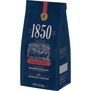 1850 Coffee,Trailblazer, Medium Dark Roast Ground, 12 oz. Bag