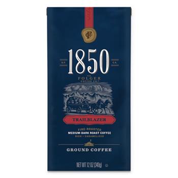 1850 Coffee,Trailblazer, Medium Dark Roast Ground, 12 oz. Bag, 6/CT