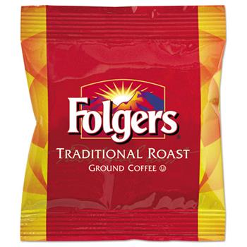Folgers Ground Coffee Fraction Packs, Traditional Roast, 2oz, 42/Carton