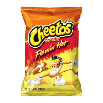 Cheetos Crunchy Flamin&#39; Hot&#174; Cheese Flavored Snacks, 3.25 oz, 32/CS