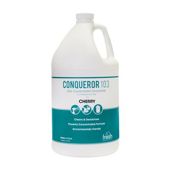 Fresh Products Conqueror 103 Odor Counteractant Concentrate, Cherry, 1 Gal Bottle, 4/Carton