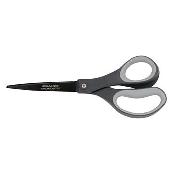 Fiskars Everyday Softgrip Non-stick Titanium Scissors, 8 in, Black and Stainless Steel