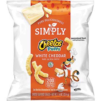 Cheetos® SIMPLY White Cheddar Puffs, 1.25 oz., 64/CS - WB Mason