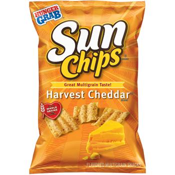SunChips Multigrain Chips, Harvest Cheddar, 1.5 oz. Bag, 64/CS