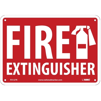 NMC Sign, Fire Extinguisher, 7&#39;&#39; x 10&#39;&#39;, Rigid Plastic