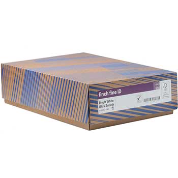 Finch Bright White Ultra Smooth Cover Stock, 98 Bright, 60 lb, 13&quot; x 19&quot;, 1250 Sheets/Carton