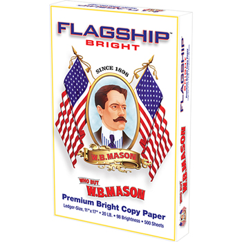 Flagship™ Bright Premium Bright Copy Paper, 98 Bright, 20 lb, 11&quot; x 17&quot;, White, 500 Sheets/Ream