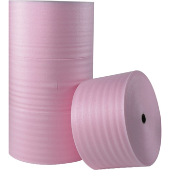 W.B. Mason Co. Non-Perforated Anti-Static Foam Rolls, 12 in x 250 ft, 1/4 in Thick, Pink, 6 Rolls