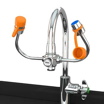 Guardian EyeSafe-X™ Faucet-Mounted Eyewash Station, Pull Knob Activated