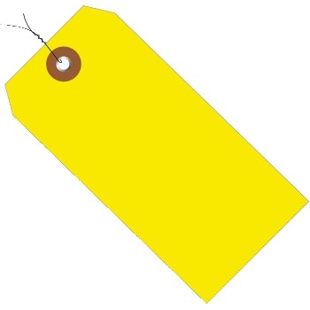 W.B. Mason Co. Plastic Shipping Tags, Pre-Wired, 6 1/4&quot; x 3 1/8&quot;, Yellow, 100/CS