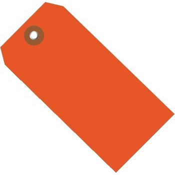 W.B. Mason Co. Plastic Shipping Tags, 6 1/4&quot; x 3 1/8&quot;, Orange, 100/CS
