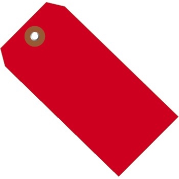 W.B. Mason Co. Plastic Shipping Tags, 4 3/4&quot; x 2 3/8&quot;, Red, 100/CS