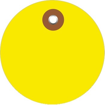 W.B. Mason Co. Plastic Circle Tags, 2&quot;, Yellow, 100/CS