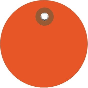 W.B. Mason Co. Plastic Circle Tags, 3&quot;, Orange, 100/CS