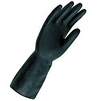 MCR Safety Black Neoprene, 12&quot; Length, Flock Lined, 30 mil with Straight Cuff, 12/DZ