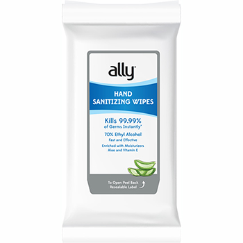 Ally™ Hand Sanitizing Wipes, 20/PK