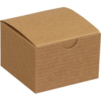 W.B. Mason Co. Gift boxes, 3&quot; x 3&quot; x 2&quot;, Kraft, 100/CS